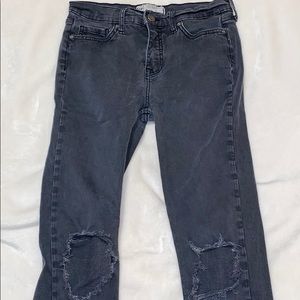 Free People Light Grey Skinny Jeans size 26